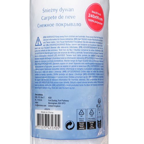 Artikel Schneedecke Deko Schnee in Weiß Winterdeko 240×90cm