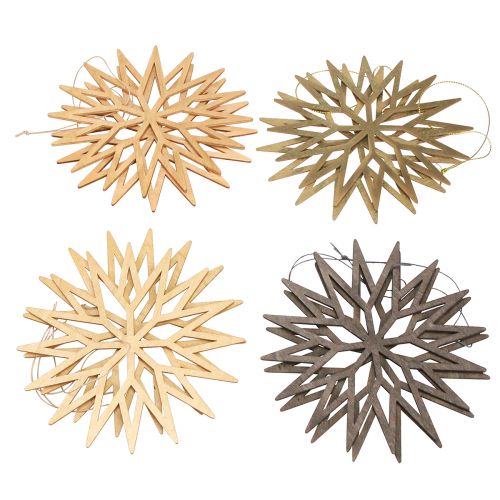 Artikel Schneeflocken Holz Deko Christbaumschmuck Braun 15cm 8 St