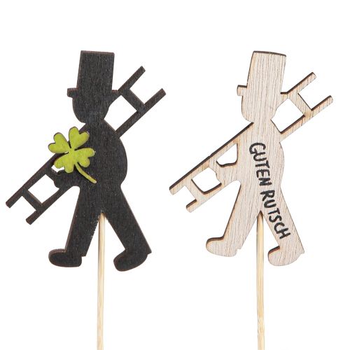 Schornsteinfeger Silvester Deko Stecker Schwarz H7,5cm 12 St
