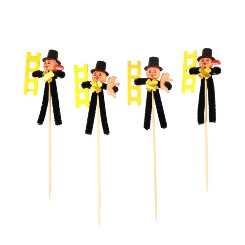 Floristik24 Schornsteinfeger Blumenstecker, Silvester Deko L17cm H8cm 36 St