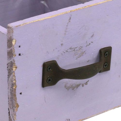 Artikel Schublade Shabby Chic Deko Holz Lila Frühlingsdeko 12,5×12,5×10cm