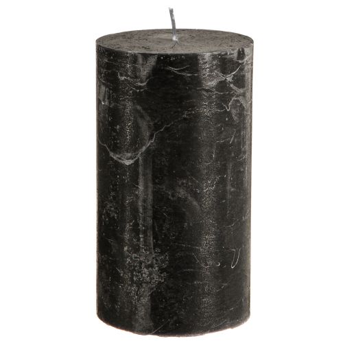 Floristik24 Schwarze Kerzen durchgefärbt Stumpenkerzen 85×150mm 2 St