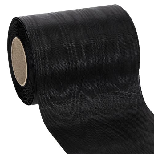Schwarzes Kranzband 125mm 25m - Elegantes Trauerband für Floristik und Dekoration, Schleifenband aus Acetat