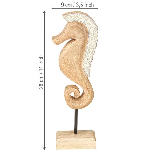 Artikel Seepferdchen Deko mit Perlen Maritime Tischdeko Holz 28cm