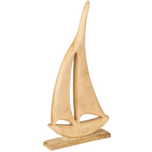 Artikel Segelboot Holz auf Sockel Natur Tischdeko Maritim H42cm