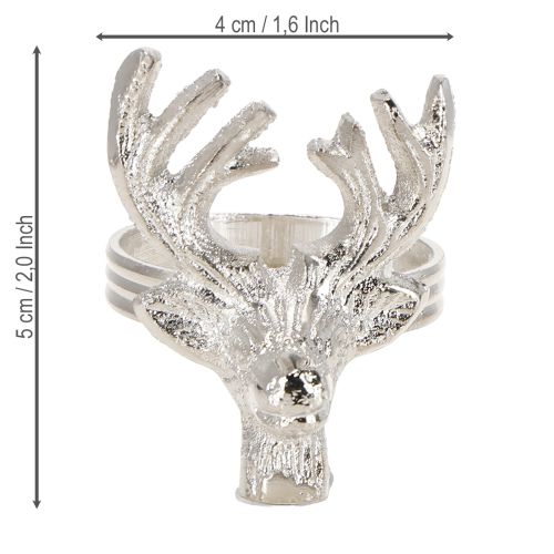 Artikel Serviettenringe Silber Hirsch Metall Serviettenhalter Ø4cm 4 St