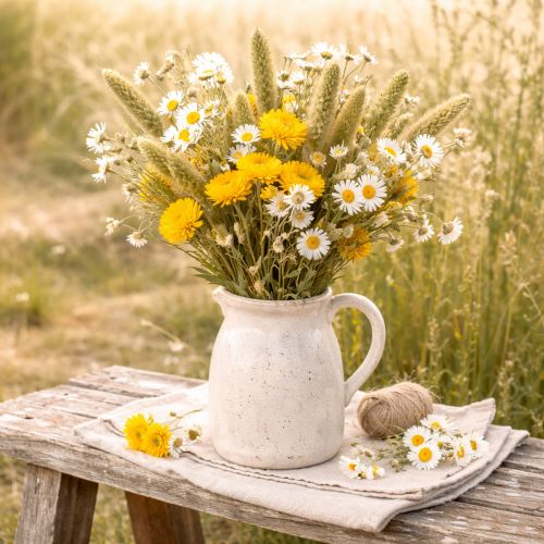 Artikel Borstenhirse Setaria Trockenblumen für rustikale und stilvolle Wohnaccessoires 75cm 220g