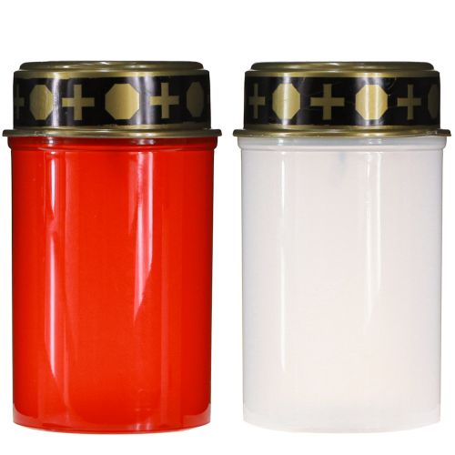 Artikel Solar Grablichter LED in Rot Weiß Gold Ø6,5cm H12cm