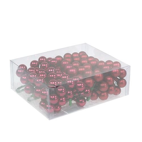 Floristik24 Mini Weihnachtskugel Rot, Pink Glas Spiegelbeeren Ø20mm 140 St