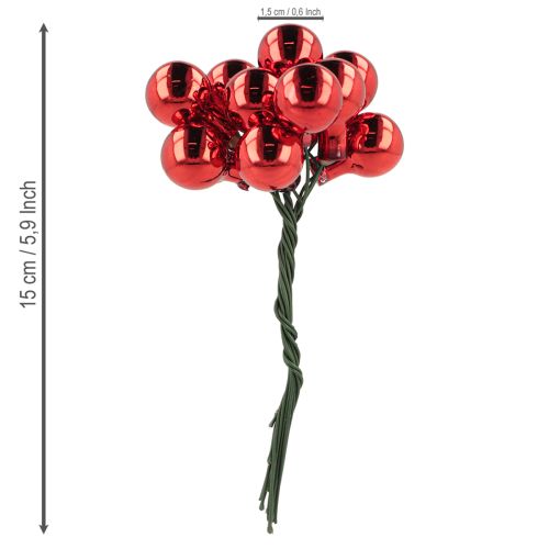 Artikel Spiegelbeeren Rot Matt, Glänzend Ø1,5cm 140 St