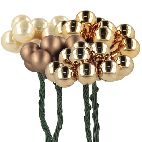Artikel Spiegelbeeren Ø1,5cm Braun-Gold 140 St