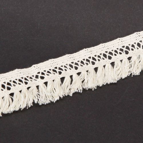 Artikel Spitzenbordüre Baumwolle Fransenband Makramee 43mm 3m