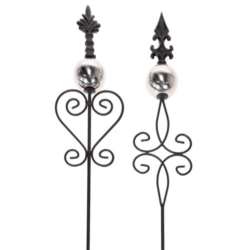 Gartenstecker verschnörkeltes Design mit dekorativer Form und stilvoller Metallkugel 90cm 2St kaufen | Floristik24.de