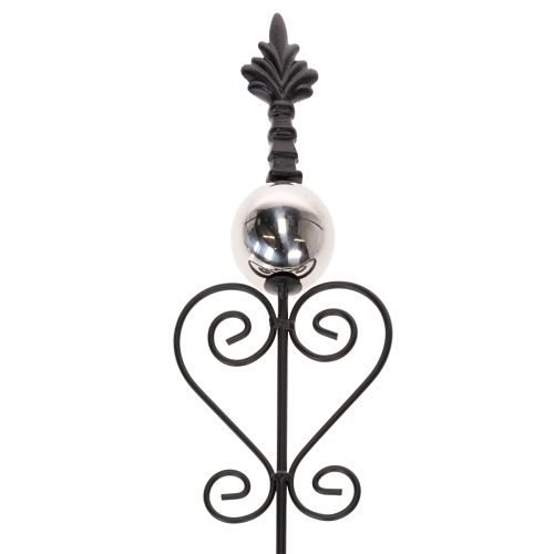 Artikel Gartenstecker verschnörkeltes Design mit dekorativer Form und stilvoller Metallkugel 90cm 2St
