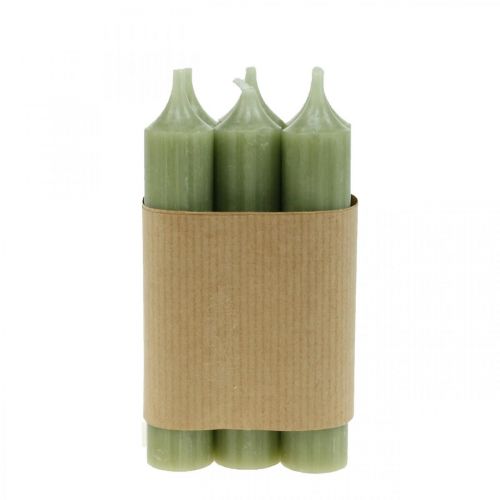 Artikel Stabkerze Grün durchgefärbt Premiumkerzen 120mm/Ø21mm 6St