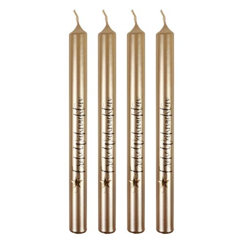 Weihnachtskerzen Stabkerzen Weihnachten Creme 25cm 4St