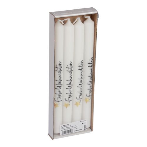 Artikel Weihnachtskerzen Stabkerzen Weihnachten Weiß 25cm 4St