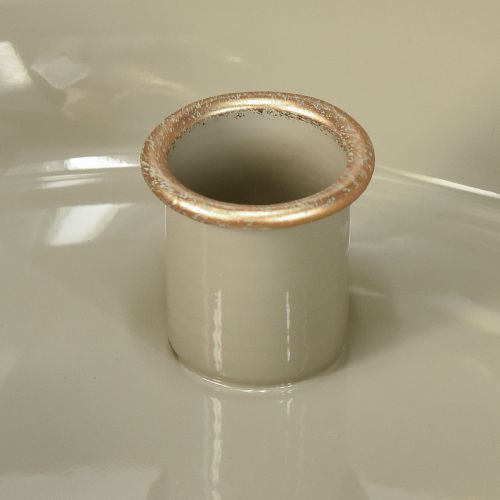 Artikel Stabkerzenhalter 4 Kerzen Schale Metall Grau Gold 22,5cm