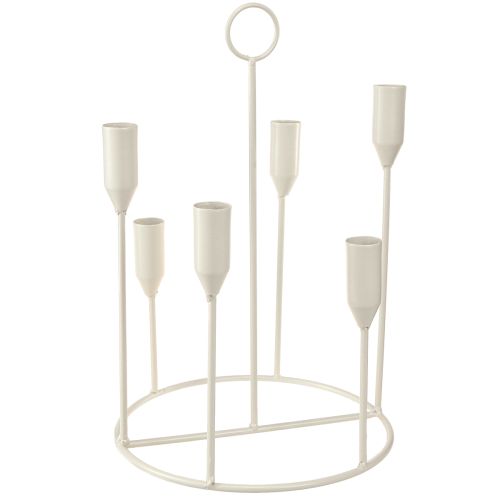 Floristik24 Stabkerzenhalter 6 Kerzen Kerzenhalter Grau Ø20cm H31cm