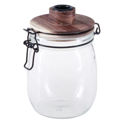 Floristik24 Stabkerzenhalter Deko Glas mit Verschluss Ø10cm H16cm