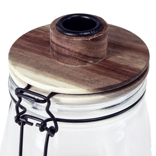 Floristik24 Stabkerzenhalter Deko Glas mit Verschluss Ø10cm H16cm