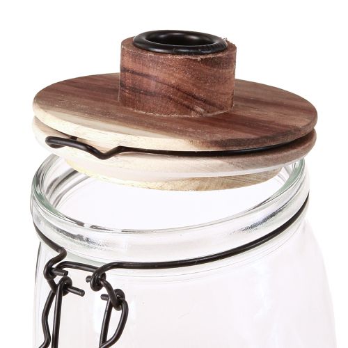 Floristik24 Stabkerzenhalter Deko Glas mit Verschluss Ø10cm H16cm