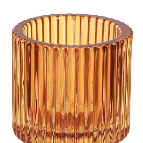 Artikel Stabkerzenhalter Glas Orange Teelichthalter H8cm 4 St