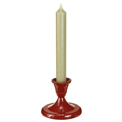 Artikel Stabkerzenhalter Metall Kerzenhalter Rot Ø8,5cm H7cm