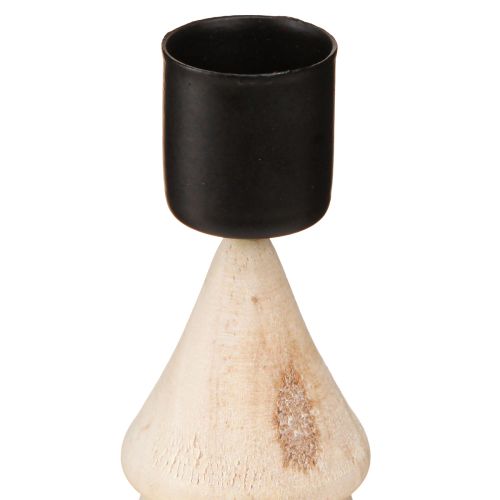 Artikel Stabkerzenhalter Tannenbaum Deko Holz Natur H13cm 4 St