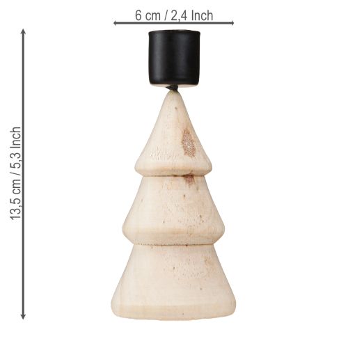 Artikel Stabkerzenhalter Tannenbaum Deko Holz Natur H13cm 4 St