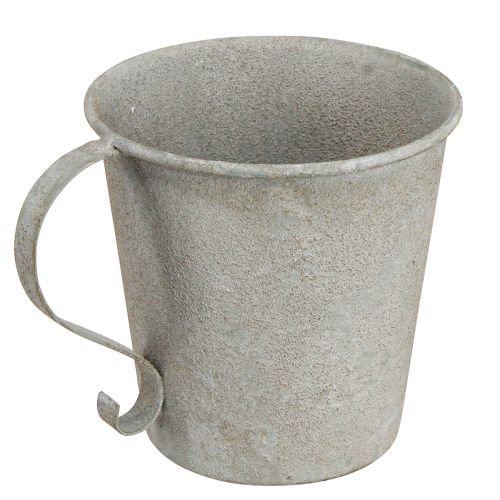 Stabkerzenhalter Vintage Tasse Deko Grau Ø11cm H11cm