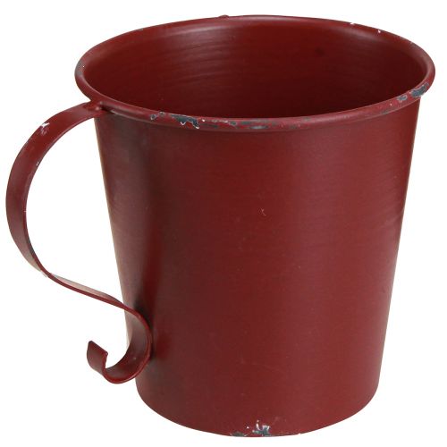 Floristik24 Stabkerzenhalter Vintage Tasse Deko Weinrot Ø11cm H11cm