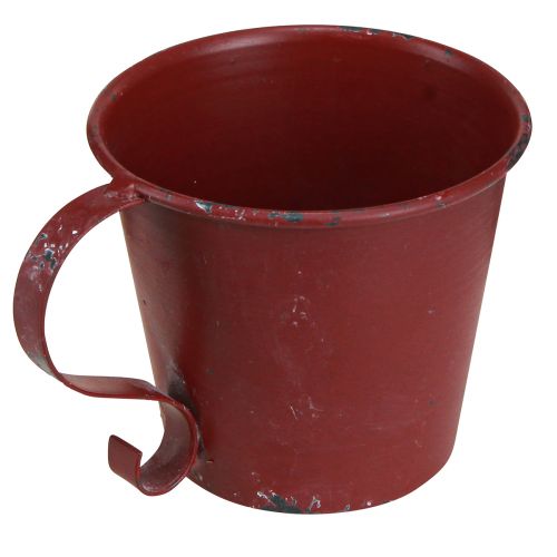 Floristik24 Stabkerzenhalter Vintage Tasse Deko Weinrot Ø9,5cm H8cm 3St