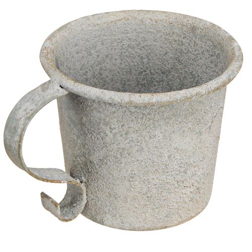 Artikel Stabkerzenhalter Vintage Tasse Metall Grau Ø7cm H6cm 2St