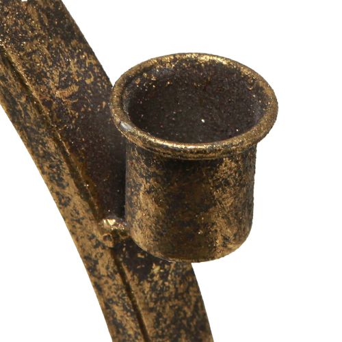 Artikel Stabkerzenhalter Weihnachten Häuserreihe Antik Gold 36×32cm