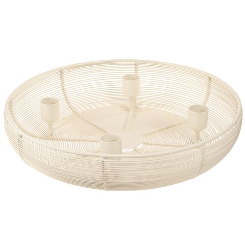 Artikel Stabkerzenhalter für 4 Kerzen Kerzenschale Creme Ø29cm