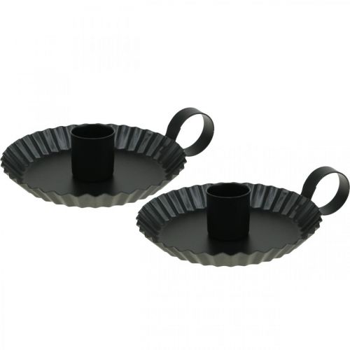 Artikel Kerzenständer Schwarz Metall Stabkerzenhalter Ø9,5cm 4 St