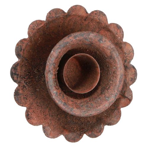 Floristik24 Stabkerzenhalter zum Stecken Rost Optik Ø8,5cm H4cm 4St