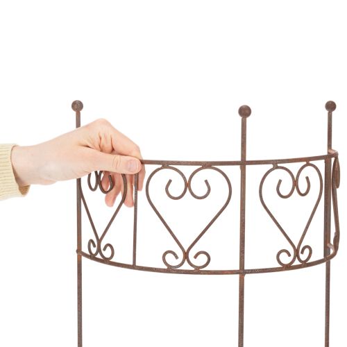 Artikel Rankgitter halbrund Herzornament Perfekt für rustikale Gartendekoration 42cm