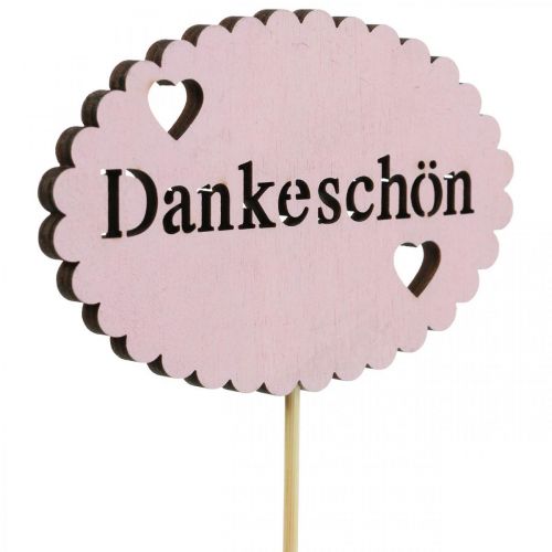 Artikel Blumenstecker Schriftzug, Strauß Deko Dankeschön 9cm 18 St