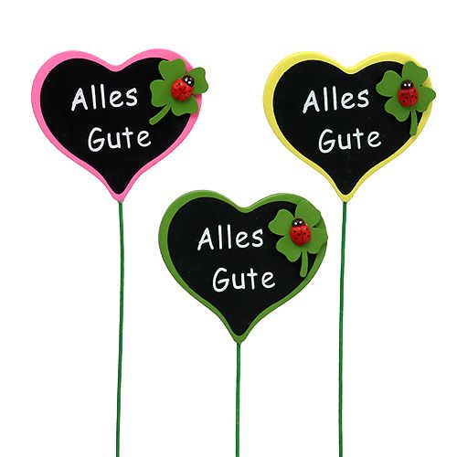 Artikel Stecker Herz mit Schrift "Alles Gute" 16 St sort.