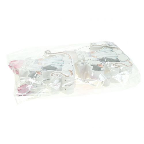 Artikel Dekofigur Mäusepaar mit Herzen 11cm x 11cm 4St