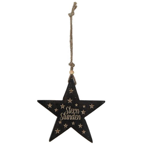 Artikel Stern Christbaumschmuck Holz Deko Schwarz Gold 14cm 4 St