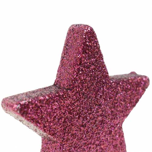 Artikel Streudeko Glitterstern 6,5cm Pink 36 St