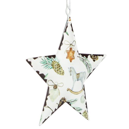 Artikel Sternanhänger mit Motiven Christbaumschmuck 8cm 6 St