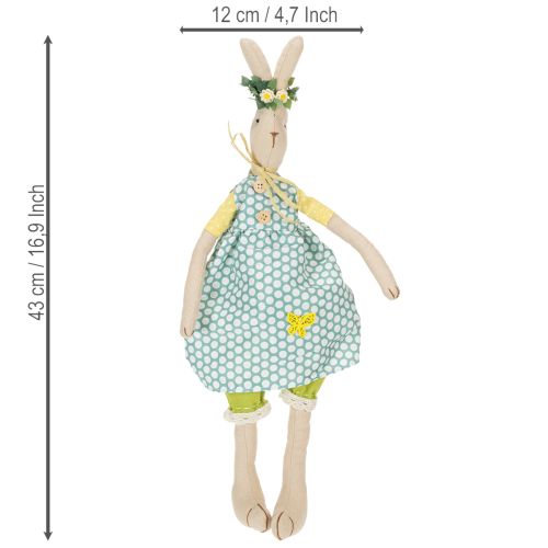 Artikel Stoffhase für Ostern, Osterhase mit Kleidung, Hasenmädchen H43cm