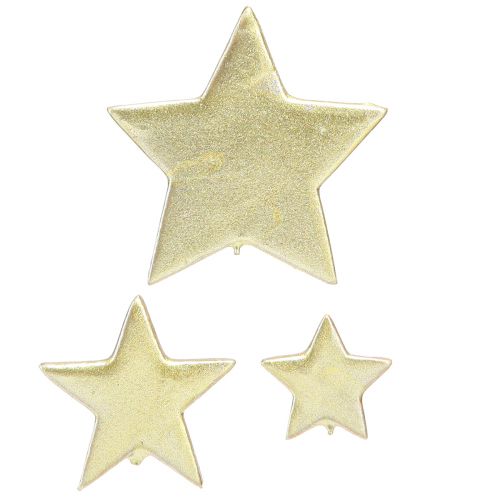 Streudeko Sterne Deko Gold Ø3/5/7cm  – 2. Wahl – 44 St