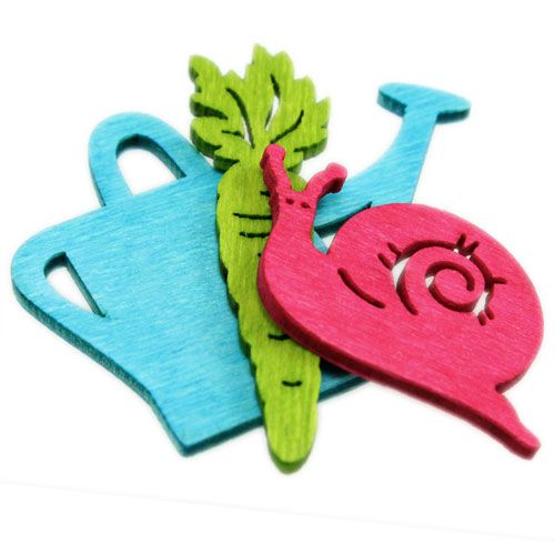 Artikel Streudeko Holzfiguren Kanne Schnecke Möhre 4cm - 6cm 72 St