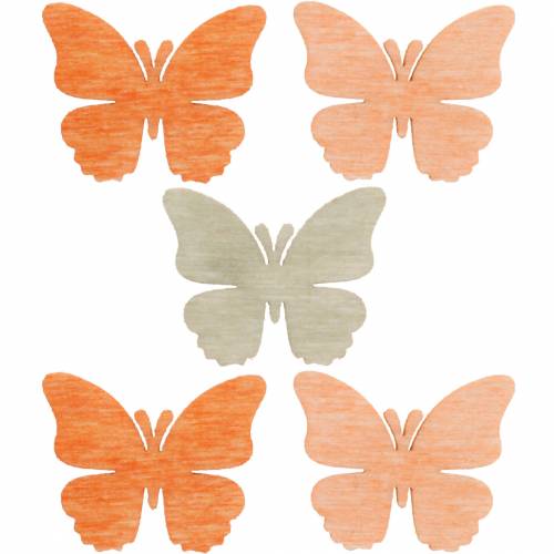 Floristik24 Streudeko Schmetterling Holzschmetterlinge Sommerdeko Orange, Aprikose, Braun 144St