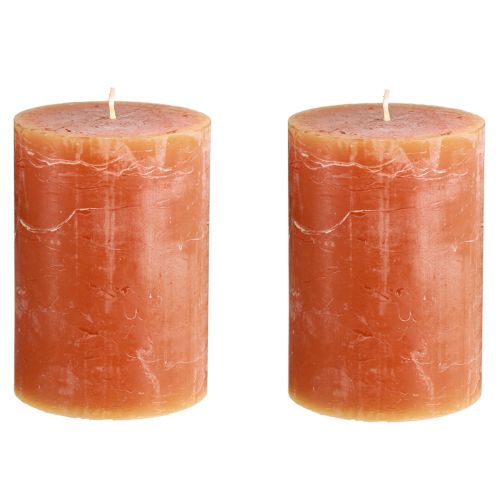 Artikel Stumpenkerzen Dunkelorange Durchgefärbt Sunset 85×120mm 2 St